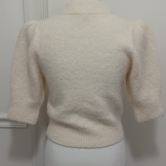 Stockholm Atelier & Other Stories Womens Crop Alpaca Wool Sz Sm Short Sleeve Top - Picture 3 of 8